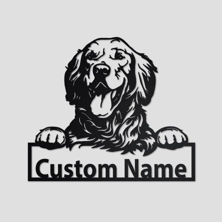 Personalized Golden Retriever Metal Sign| Golden Retriever Metal Wall Art| Dog Metal Sign| Golden Retriever Gift Golden Retriever Lover Gift