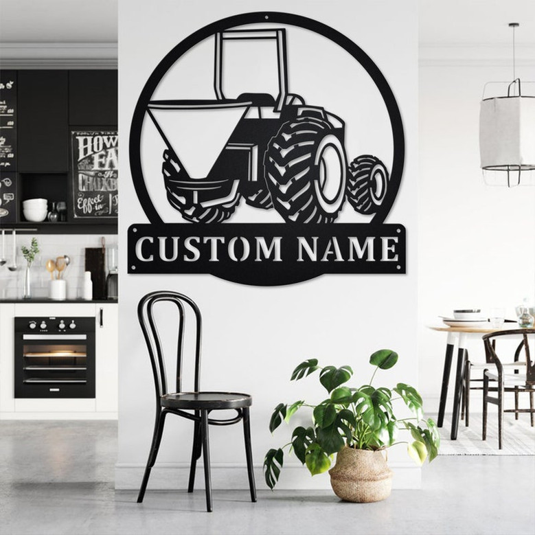 Custom Tractor Spreader Metal Wall Art, Personalized Tractor Spreader Name Sign Decoration For Room, Tractor Spreader Metal Home Decor