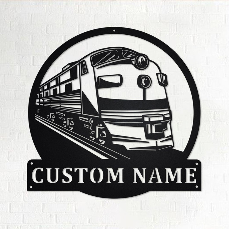 Custom Locomotive Metal Wall Art,Personalized Locomotive Name Sign Decoration For Room, Locomotive Metal Home Decor, Custom Locomotive