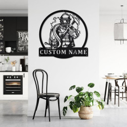 Personalized Fireman Metal Sign | Fireman Metal Wall Art | Fireman Metal wall Decor| Firefighter Metal Sign| Fireman Gift | Firefighter Gift