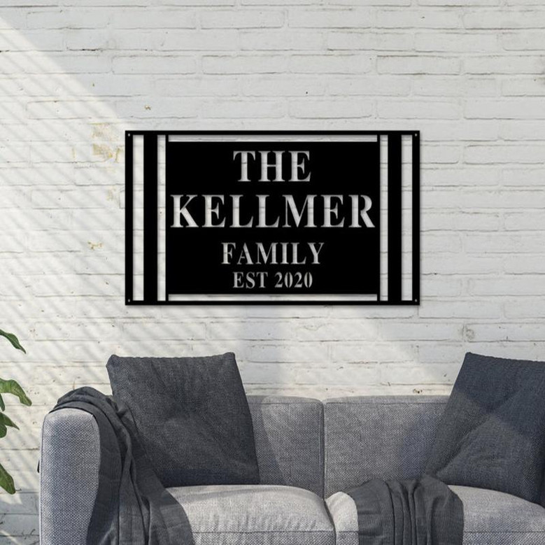 Rectangle Last Name Sign, Family Name Metal Sign, Personalize Sign Metal, Metal Sign, Name Sign Metal, Custom Name Sign, Porch Sign, Gift