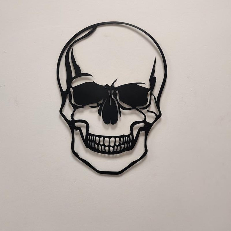 Human Skull Wall Decormetal Wall Artmetal Wall Decormetal Wall Signmetal Wall Hangingsfarmhouse Decorgothic Home Decorskull Sculpture