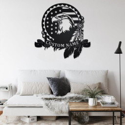 Custom Bald Eagle Metal Wall Art, Personalized Bald Eagle Name Sign Decoration For Room, Bald Eagle Home Decor, Custom Bald Eagle