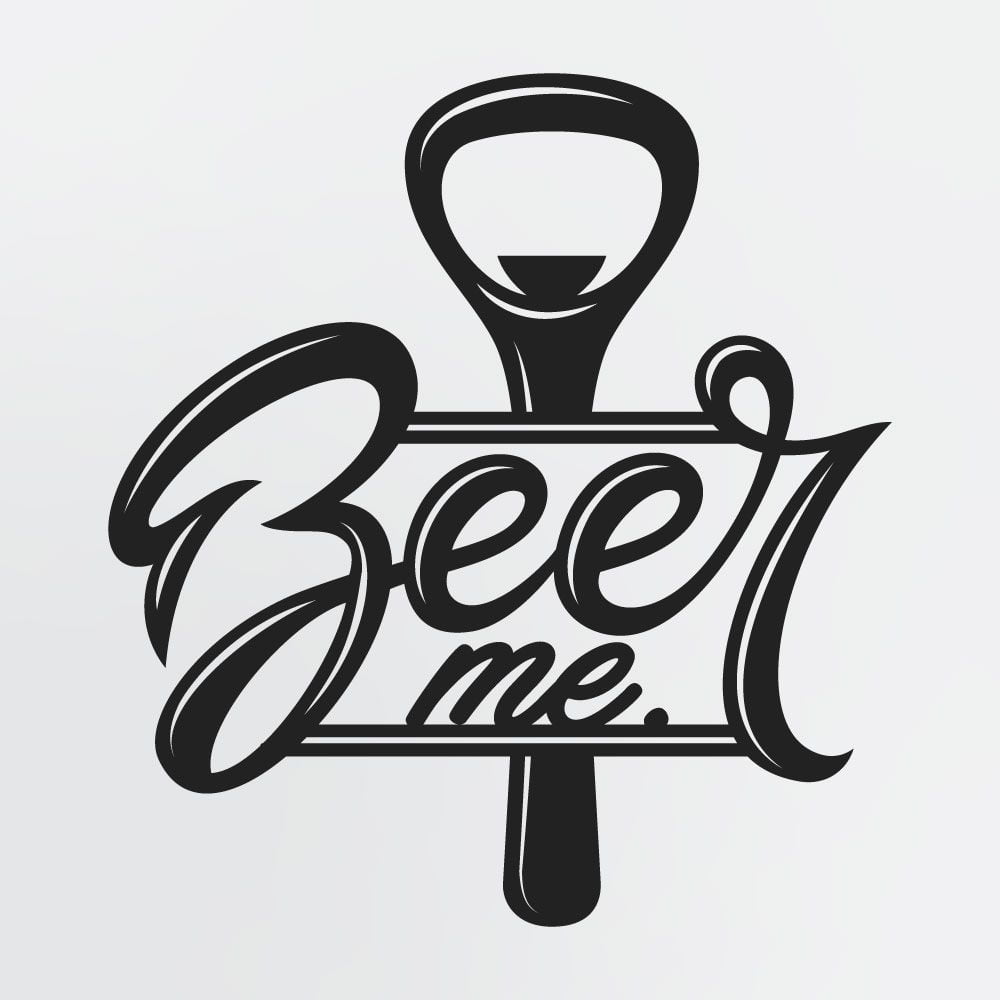 Beer Me With Bottle Opener Metal Beer Sign, Classic Beer Themed Metal Wall Art