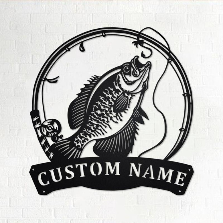 Personalized Crappie Fish Metal Sign | Fishing Metal Wall Art | Fishing Metal wall Decor | Fishing Lover| Custom Fishing | Fishman | Crappie