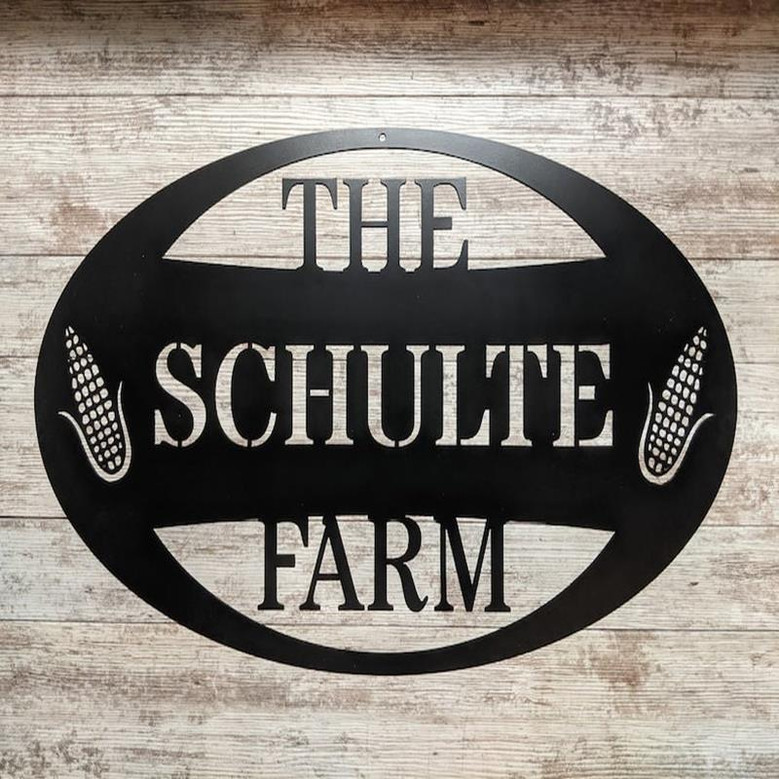 Farm Sign Personalized Family Name Sign Custom Name Sign Corn Sign Custom Farm Sign Gift Custom Metal Sign Swedish Farmhouse Sign