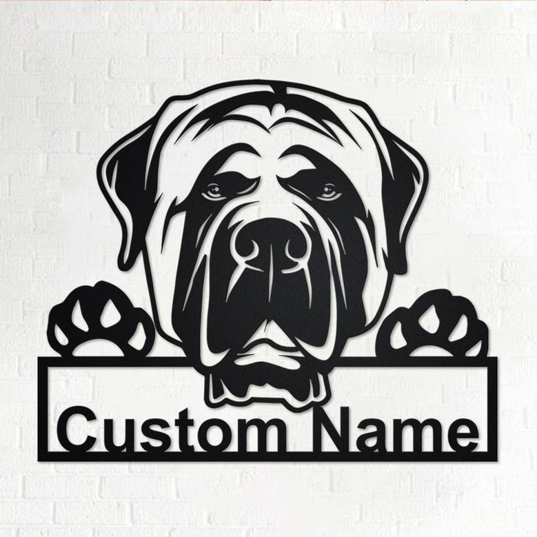 Personalized English Mastiff Metal Sign | English Mastiff Metal Wall Art | English Mastiff Metal Wall Decor | Custom English Mastiff