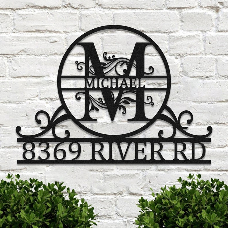 Personalized Metal Address Sign, Custom Metal House Number Sign, Metal Street Address Plaque Outdoor Wall Art, Front Door Wall Hanger Signs