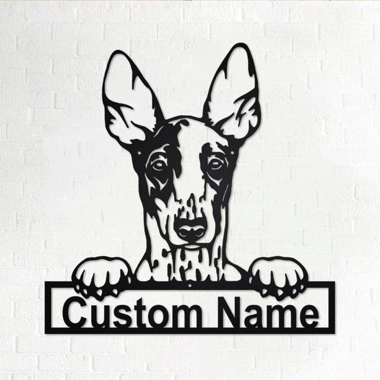 Custom Ibizan Hound Dog Metal Wall Art, Personalized Ibizan Hound Name Sign Decoration For Room, Ibizan Hound Home Decor, Custom Dog