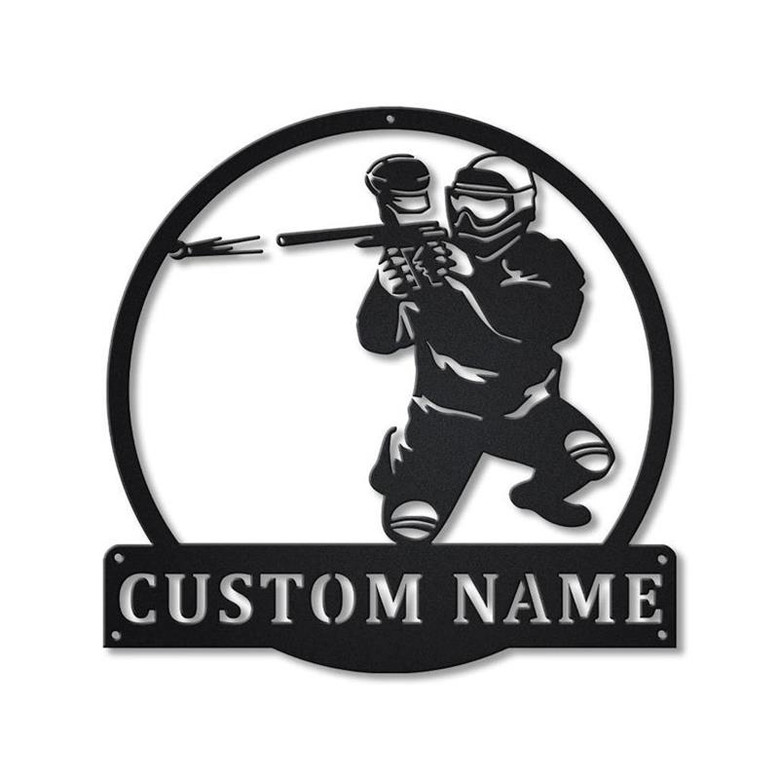 Personalized Paintball Monogram Metal Sign | Custom Paintball Metal Sign | Birthday Gift | Paintball Gift