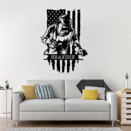 Personalized Welder Metal Sign, Custom Ironworker Wall Art For Home Decor, Birthday Gift, Gift For Him