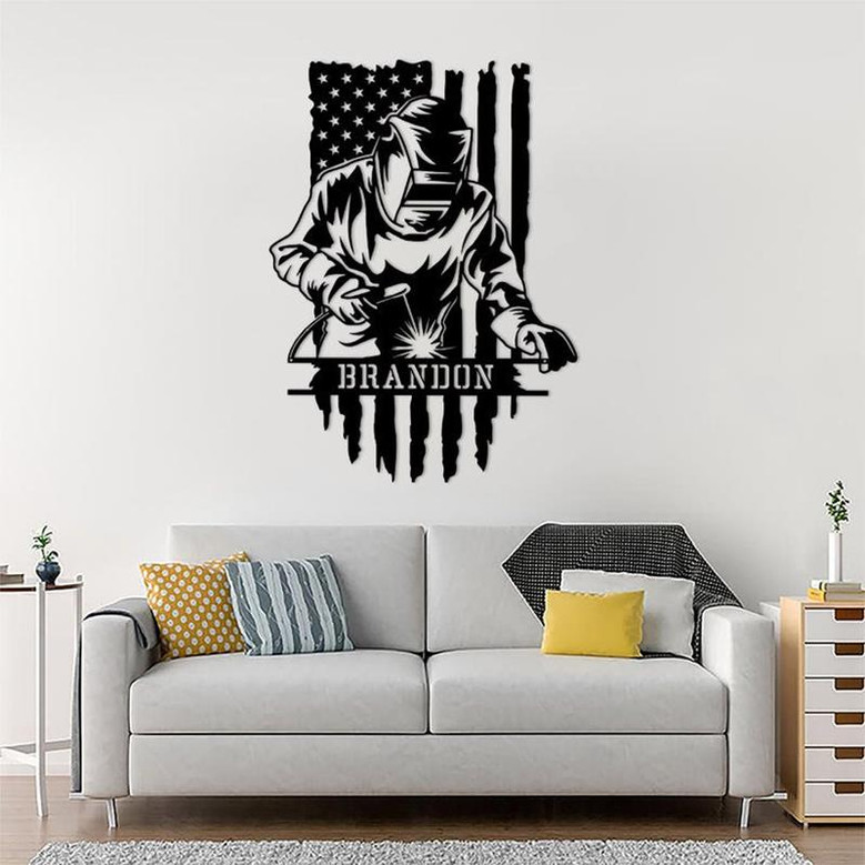 Personalized Welder Metal Sign, Custom Ironworker Wall Art For Home Decor, Birthday Gift, Gift For Him