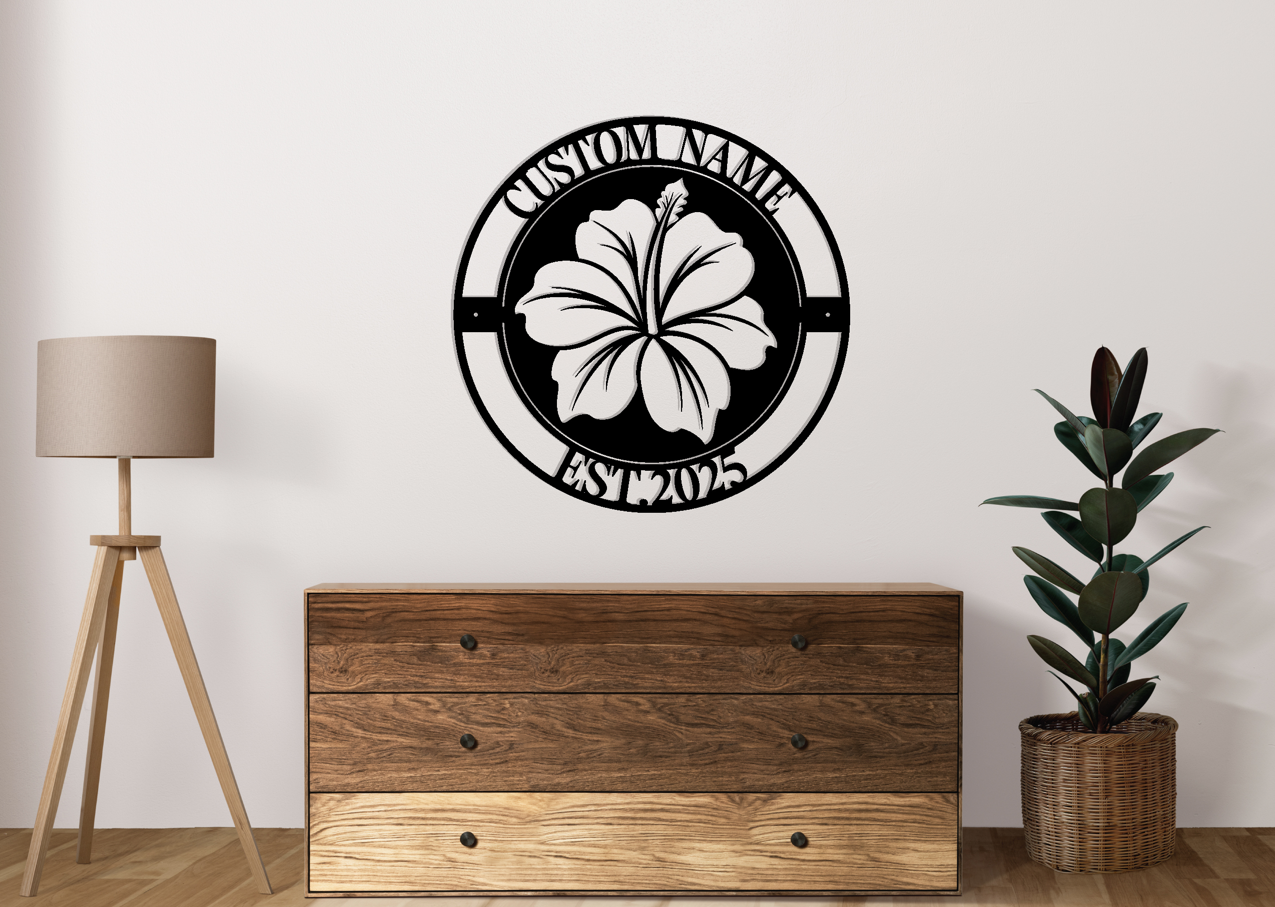Custom Tropical Hibiscus Metal sign