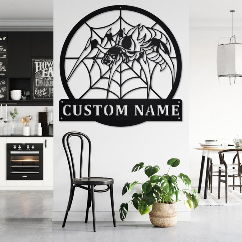 Custom Spider Metal Wall Art, Personalized Spider Name Sign Decoration For Room, Spider Metal Home Decor, Custom Spider, Spider Animal Lover