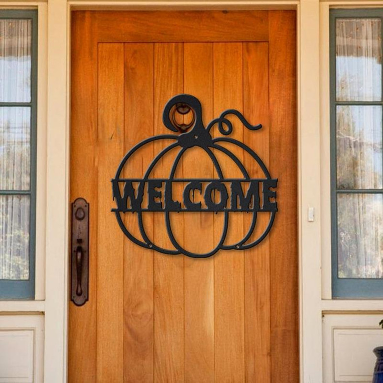 Personalized Pumpkin Tree Halloween Metal Sign,Custom Pumpkin Halloween Metal Sign, Custom Pumpkin Home Decor