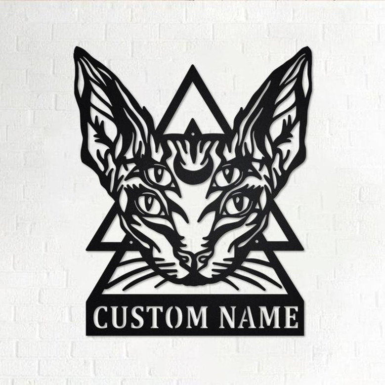 Custom Sphynx Cat Metal Wall Art, Personalized Sphynx Cat Name Sign Decoration For Room, Sphynx Cat Metal Home Decor, Custom Sphynx Cat