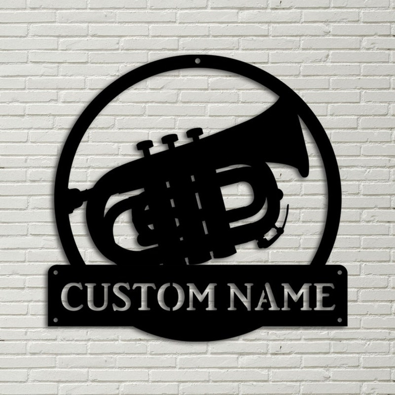 Personalized Tuba Music Monogram Metal Sign Art, Custom Tuba Music Monogram Metal Sign, Tuba Music Gifts for Men, Musical Instrument