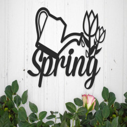 Metal Garden Decor Spring Decor Mothers Day Gift Tulips Front Porch Sign Metal Wall Art Farmhouse Decor Garden Sign