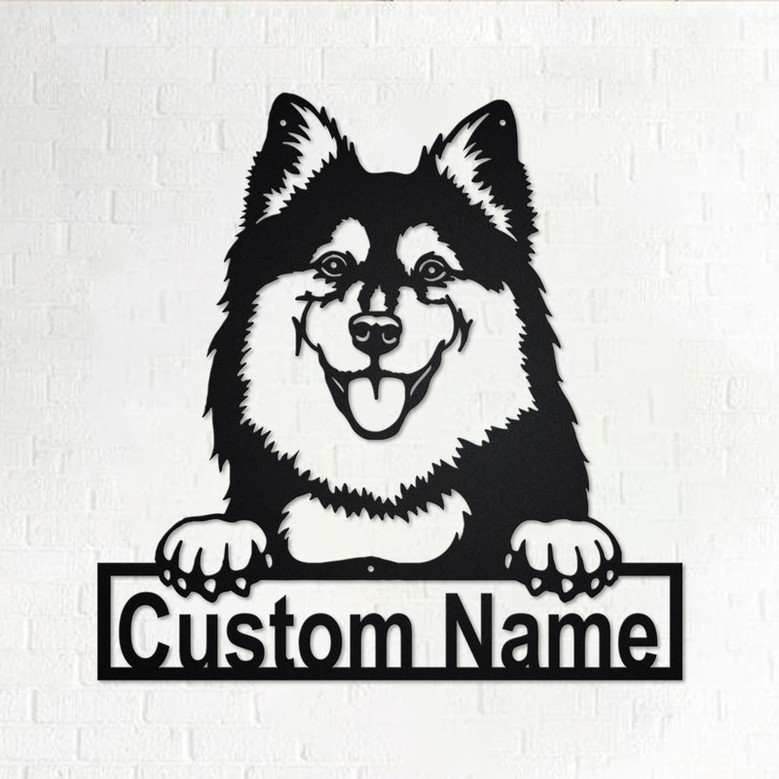 Personalized Finnish Lapphund Metal Sign | Finnish Lapphund Metal Wall Art | Finnish Lapphund Metal Wall Decor | Custom Finnish Lapphund Dog