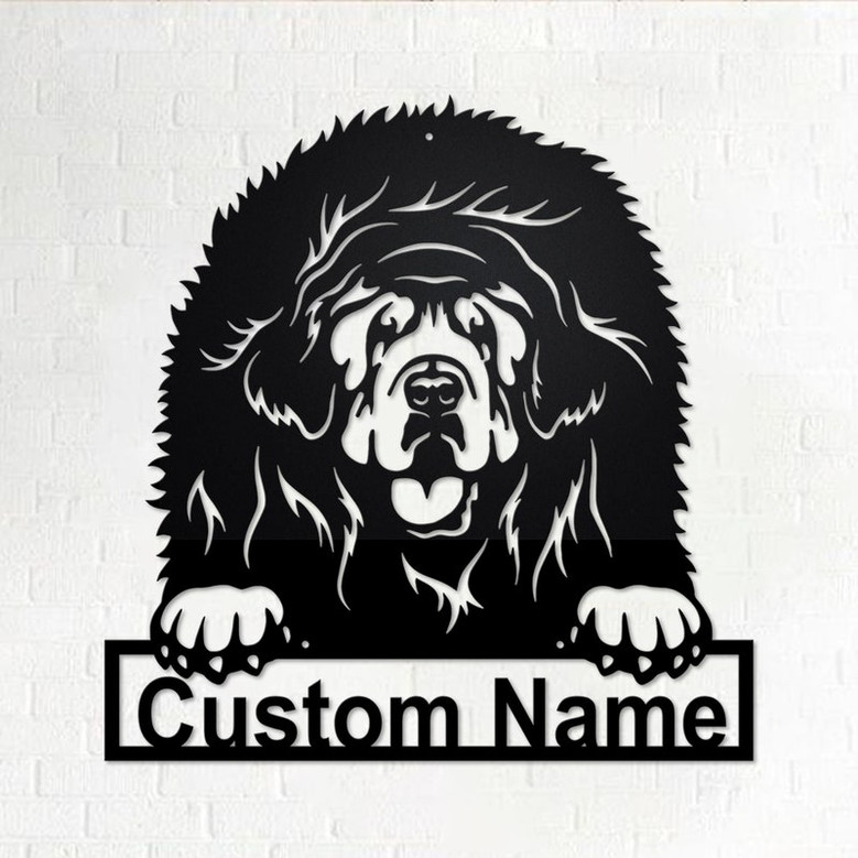 Custom Tibetan Mastiff Dog Metal Wall Art, Personalized Tibetan Mastiff Name Sign Decoration For Room, Tibetan Mastiff Home Decor,Custom Dog