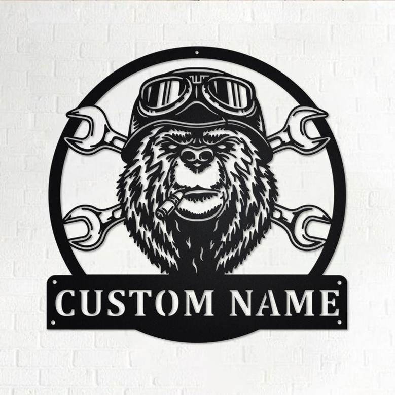 Custom Dirt Bike Rider Helmet Metal Wall Art, Personalized Biker Name Sign Decoration For Room, Dirt Bike Metal Home Decor, Custom Biker