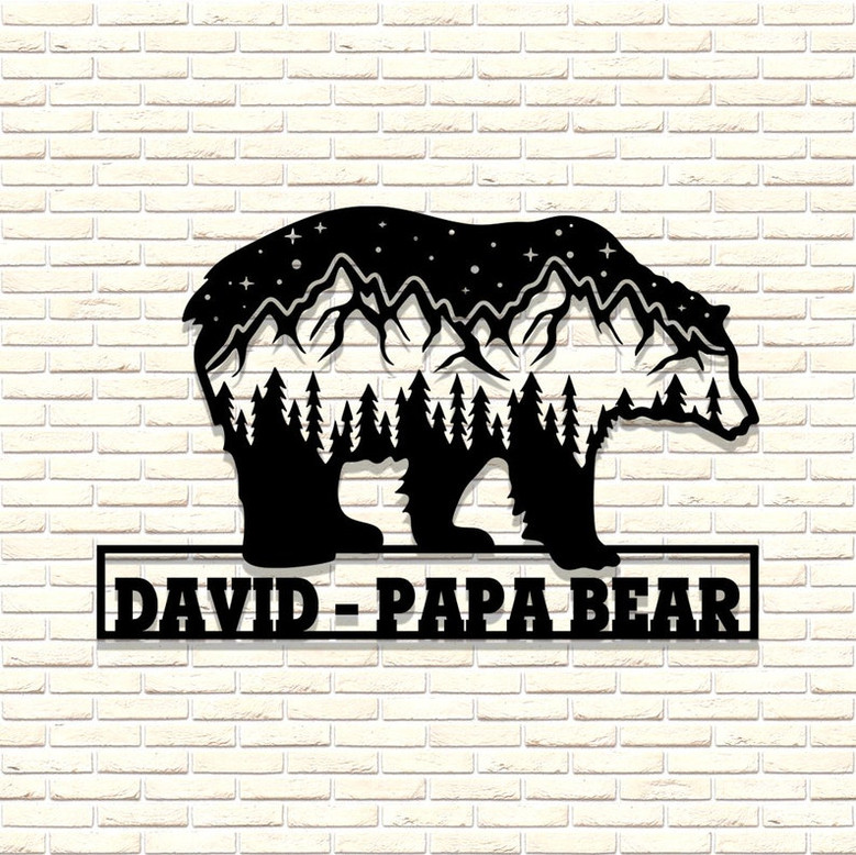 Personalized Garden Metal Sign, Custom Bee Metal Sign, Custom Family Name Sign, Gift For Gardener ,Decor for Polar Bear