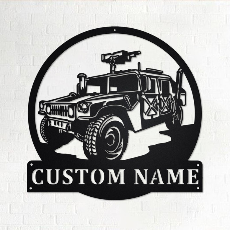 Custom Humvee Metal Wall Art, Personalized Humvee Name Sign Decoration For Room, Humvee Home Decor, Custom Humvee, Humvee Metal Decor