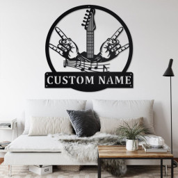 Custom Rock And Roll Music Metal Wall Art, Personalized Rock & Roll Name Sign Decoration For Room, Rock And Roll Home Decor, Custom Rock