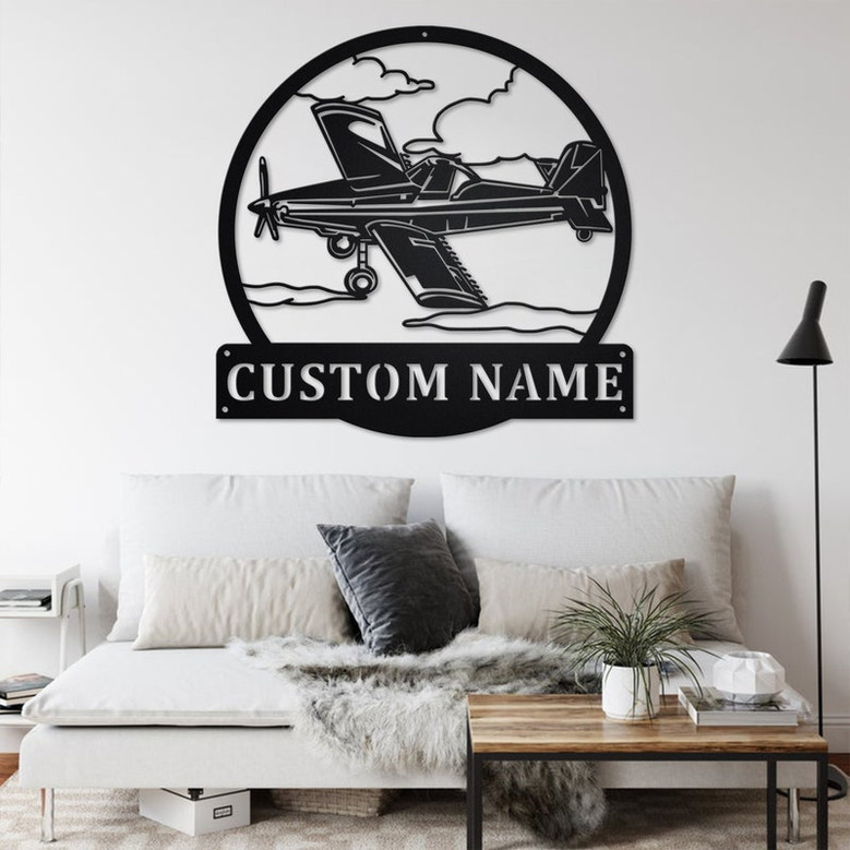 Custom Crop Duster Metal Wall Art, Personalized Pilot Name Sign Decoration For Room, Crop Duster Home Decor, Custom Crop Duster, Crop Duster
