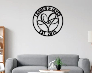 Personalized Infinity Heart Metal Sign-Infinity Sign-Custom Family Sign-Metal Infinity Symbol-Wedding Gifts-Custom Metal Infinity Sign
