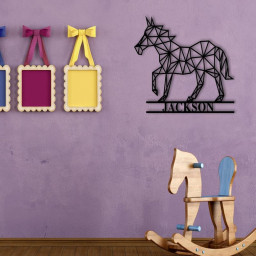 Custom Horse Sign Personalized Geometric Horse Horse Sign Geometric Horse Sign Family Name Signfarmhouse Kids Name Sign Nursery Sign