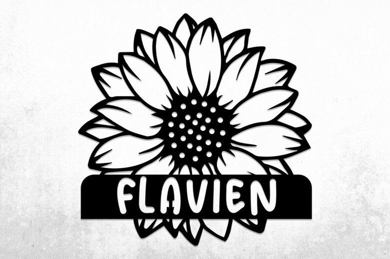 Custom Sunflower Metal Sign, Personalized Sunflower Name Sign, Flower Wall Decor, Outdoor Decor