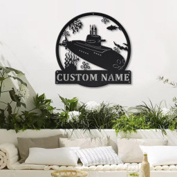 Personalized Submarine Monogram Metal Sign Art | Custom Submarine Metal Sign | Hobbie Gifts | Sport Gift | Birthday Gift