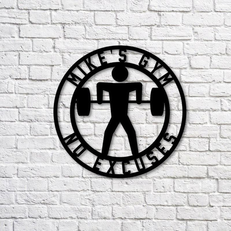 Personalized Home Gym Signs for Workout Room, Personalized Metal Sign, Personalized Gym Sign Weight Lifting