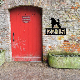 Dog House Numbers - Poodle Metal Address Plaque for House, Address Number, Metal Address Sign, House Numbers, Front Porch Address