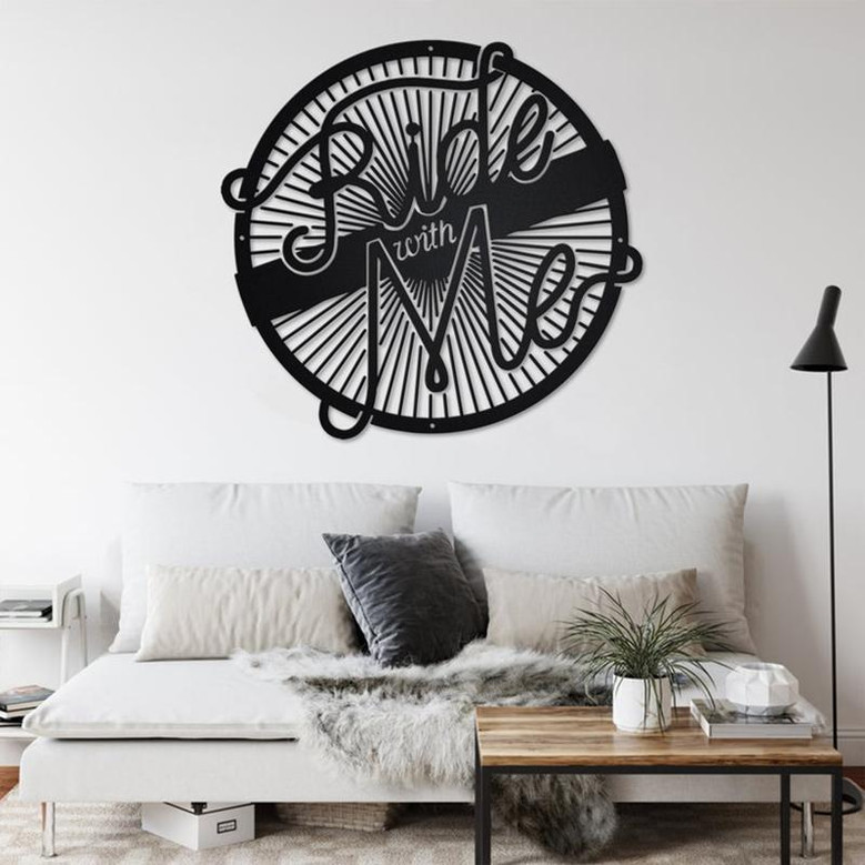 Custom Biker Ride With Me Metal Wall Art, Personalized Biker Name Sign Decoration For Room, Biker Home Decor , Custom Biker, Ride With Me