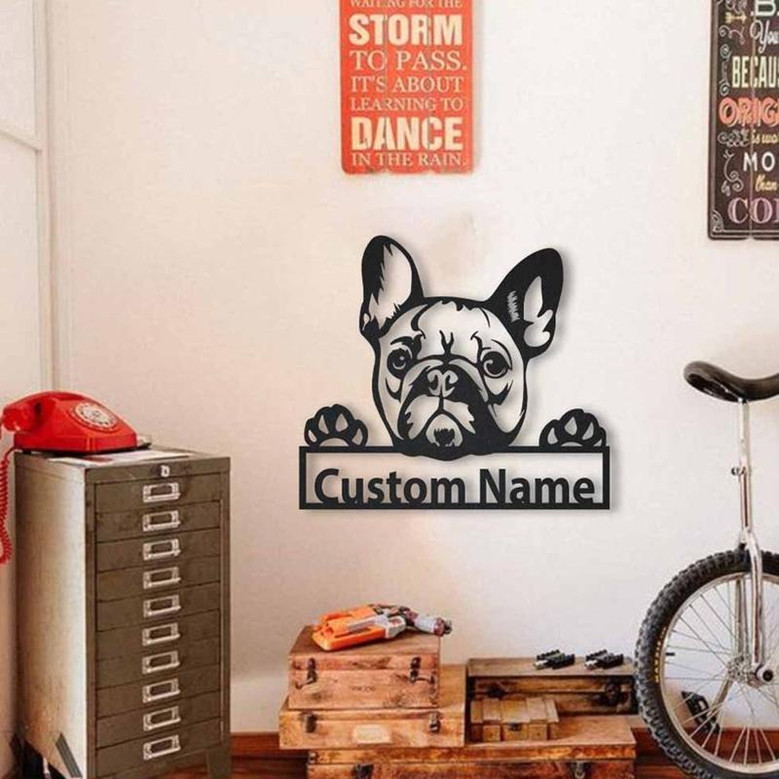 Personalized French Bulldog Metal Sign Art | Custom French Bulldog Metal Sign | French Bulldog Dog Gifts for Men | Dog Gift | Animal Gift