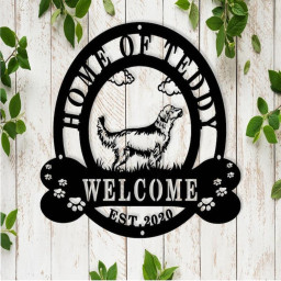 Custom GOLDEN RETRIEVER Dog Metal Wall Decor - Golden Retriever Gifts Funny- Decoration For living Room - Dog Gift - Animal Custom