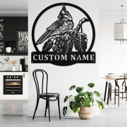 Custom Tufted Titmouse Bird Metal Wall Art, Personalized Bird Name Sign Decoration For Room, Bird Metal Home Decor, Custom Bird, Bird Lover