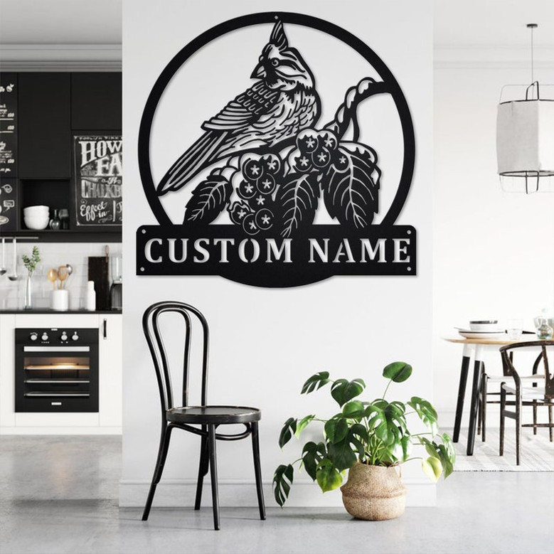Custom Tufted Titmouse Bird Metal Wall Art, Personalized Bird Name Sign Decoration For Room, Bird Metal Home Decor, Custom Bird, Bird Lover