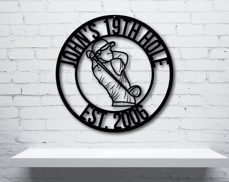 19th Hole Metal Sign-Golf Gifts for Men-Personalized Golf Sign-Golf Mancave Sign-Golfer Gifts-Boyfriend Gift-Husband Gift-Dad Gift