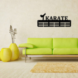 Customized Karate Sport Medal Hanger Metal sign - 12 Rungs for medals & Ribbons, Show Team Spirit, metal sign, art, wall decor, karate metal