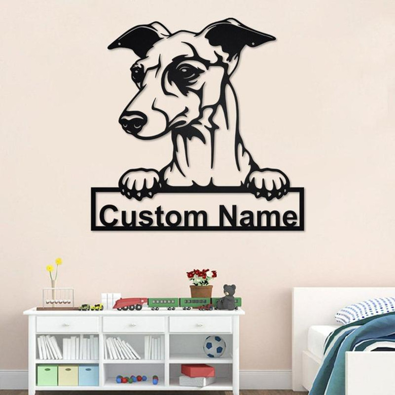 Custom Italian Grayhound Dog Metal Wall Art, Personalized Italian Grayhound Name Sign Decoration For Room, Italian Grayhound Home Decor
