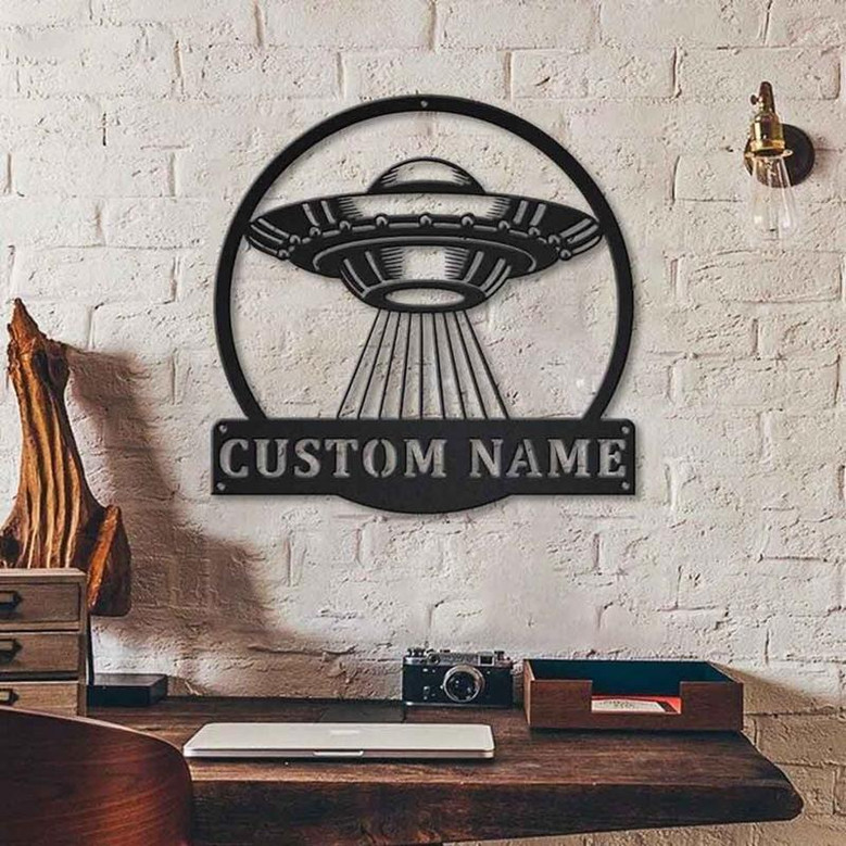 Personalized UFO Metal Sign Art | Custom UFO Metal Sign | UFO Gifts Funny | Hobbie Gift | Birthday Gift