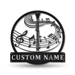 Personalized Clarinet Music Metal Sign Art | Custom Clarinet Music Metal Sign | Clarinet Gifts for Men | Clarinet Gift | Music Gift