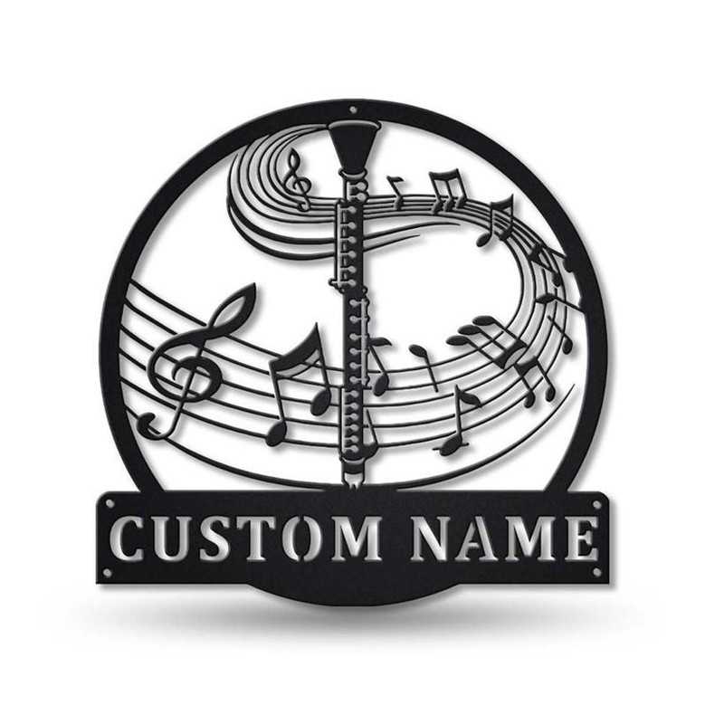 Personalized Clarinet Music Metal Sign Art | Custom Clarinet Music Metal Sign | Clarinet Gifts for Men | Clarinet Gift | Music Gift