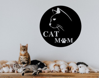 Cat Mom Metal Sign-Cat Decor-Pet Lovers-House Decor-Animal Decor-Cat Mom-New Home Sign-Cat Metal Sign-Cat Home Decor-Pet Gift