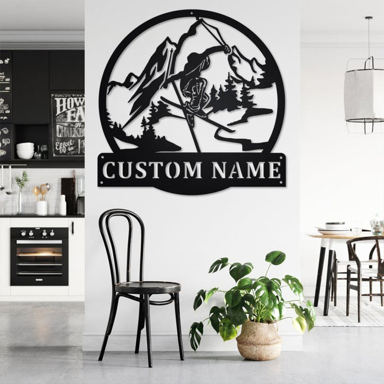 Custom Freestyle Skiing Metal Wall Art,Personalized Freestyle Skier Name Sign Decoration For Room, Skiing Home Decor,Custom Freestyle Skiing