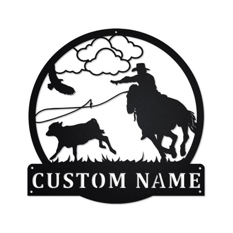 Personalized Calf Roping Metal Sign | Calf Roping Metal Wall Art | Calf Roping Metal Sign | Calf Roping Lover| Calf Roping Gift| Calf Roping