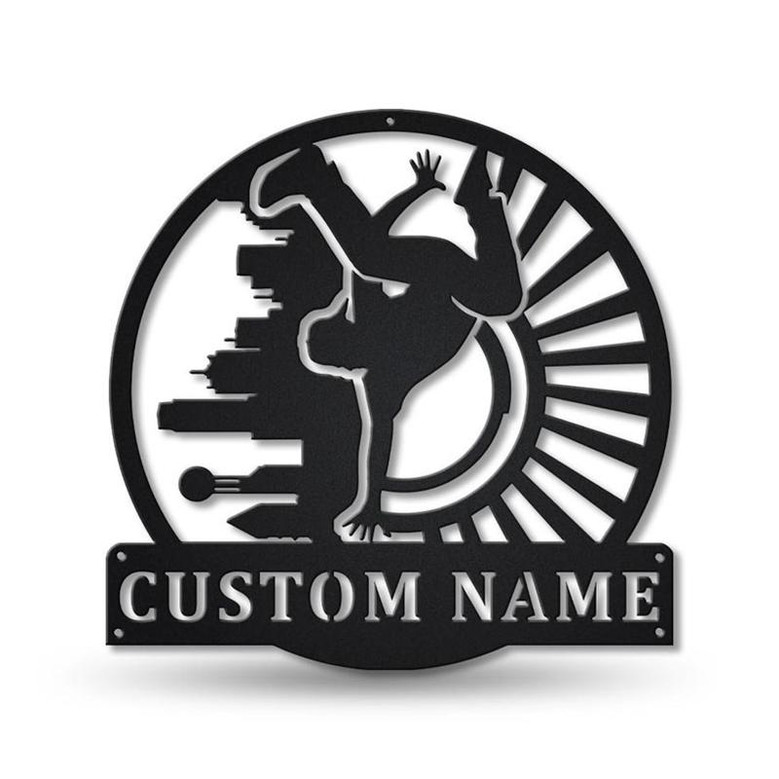 Personalized Breakdancing Monogram Metal Sign Art , Custom Breakdancing Metal Sign, Breakdancing Lover Sign Decoration For Living Room